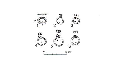 Pl. XXIX. Zalău – Ortelec Cetate. 1-6 Piese din mormintele cercetate în anul 1980 (după Cosma 2000) 
